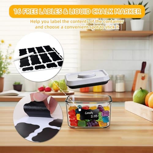 Pop Push Button Airtight Food Storage Containers 4 Pack (0.7Qt) - Image 3
