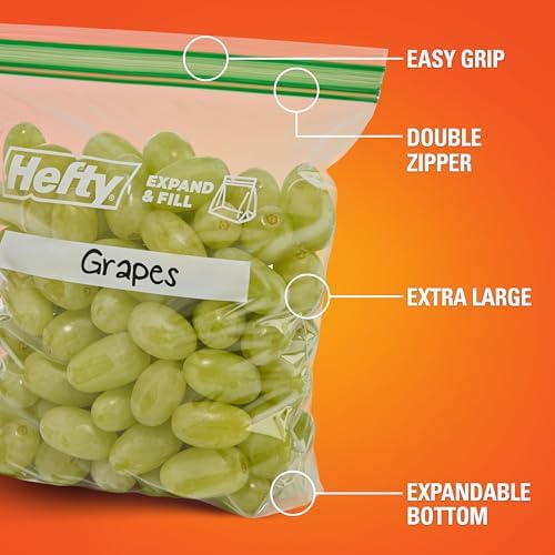 Hefty XL Press to Close Plastic Sandwich Expand and Fill Food Storage Bags, 130 Count (Pack of 4) - Image 4