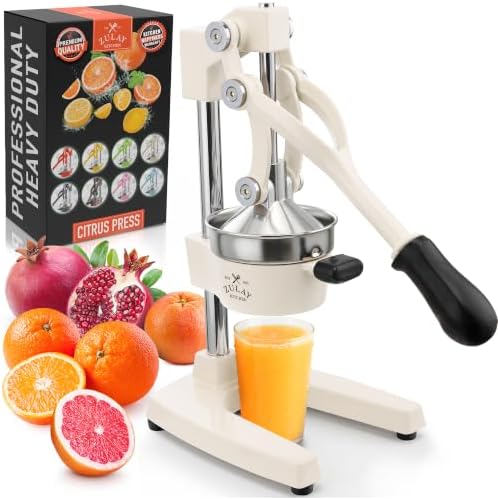 Zulay Kitchen Cast Iron Juicer, Orange Manual Juicer, Citrus Press, Ivory by ZulayKitchen