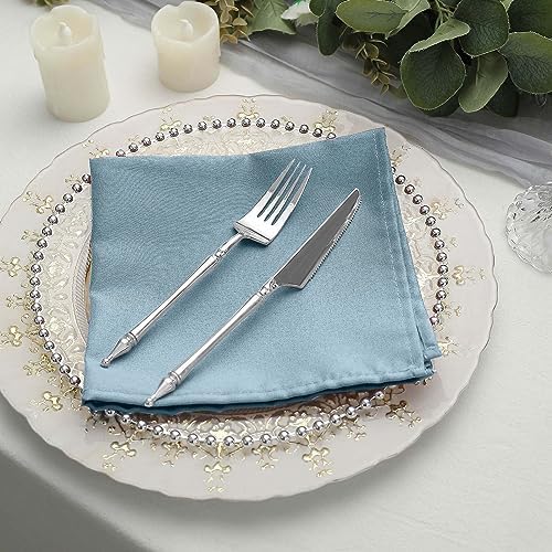 20 pcs 17-Inch Dusty Blue Polyester Table Napkins Reusable Washable Wedding Party Dinner Linens Tableware Supplies - Image 7
