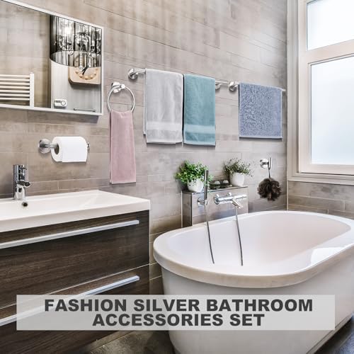 Gisafai 30 Pcs Brushed Nickel Bathroom Accessories Hardware Set Towel Racks - Image 5