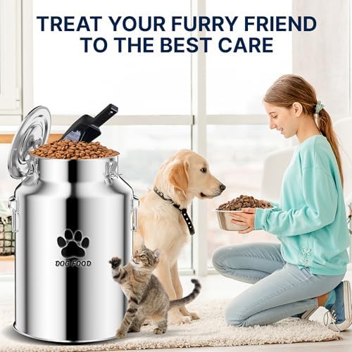 40Lbs Large Metal Dog Food Storage Container, Stainless Steel Dog Food Storage Container - Image 6