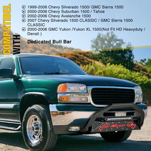 Nilight Bull Bar for 1999-2006 Chevy Silverado & GMC Sierra (07 Classic) - Image 2