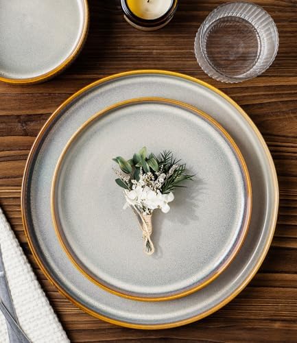 TheTerra Ceramic Dinnerware Set for 8, 24-Piece Plates and Bowls Set - Image 3
