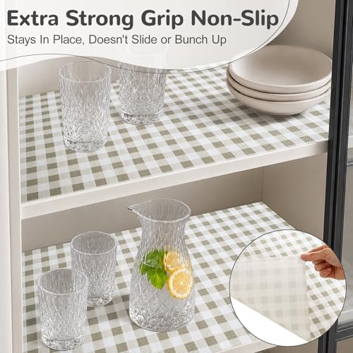 Green Gingham Drawer Liner Waterproof Non-Slip17.5IN x 10FT - Image 2