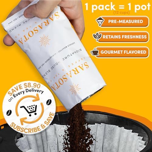Breakfast Blend 2.5oz Coffee Packets – Medium Roast Bulk Ground Packs for 12-Cup Drip Brewers, Low Acid, Fresh-Sealed Fractional Bags, 36 Count by Sarasota Coffee - Image 2