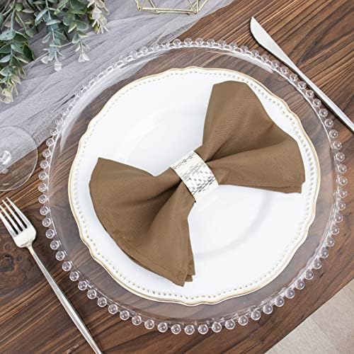 Balsa Circle 100 pcs 17-Inch Taupe Polyester Table Napkins Reusable Washable Wedding Party Dinner Linens Tableware Supplies - Image 3