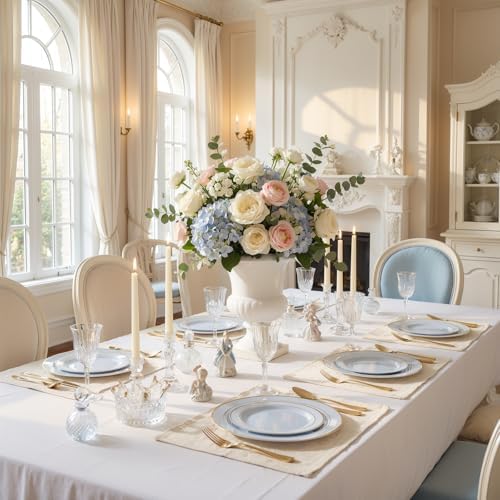 WDF Partyware 175PCS Blue Plates Disposable - Baby Blue Plastic Plates - 25Guests Plastic Dinnerware with Rolled Napkins for Wedding/Birthday/Baby Shower - Image 6