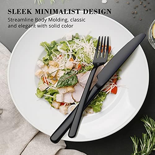 KINGSTONE Black Silverware Set, 40 Piece Flatware Set for 8, 18/10 Stainless steel Cutlery Set for Home Kitchen and Restaurant - Image 3