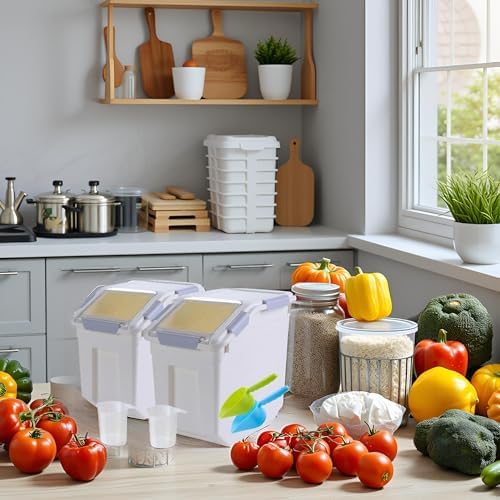 Saim 25lb Flour/Rice Storage Container with Rolling Casters（Gray） - Image 6