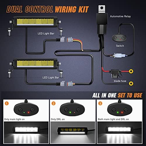 Nilight Pro Series 2PCS 9 Inch Single Row Slim LED Light Bar with DRL - Image 5