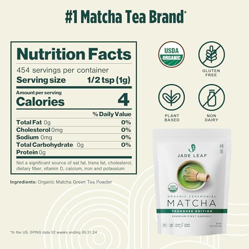 Jade Leaf Ceremonial Grade Matcha Powder, 454g / 16oz Bulk Pouch - Image 2