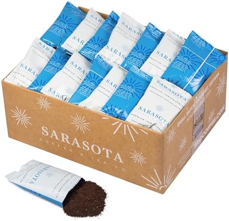 Colombian Coffee Packets – Medium Roast Ground, 1.5oz Bulk Pre-Measured Packs for 12-Cup Drip Brewers, Commercial Single-Pot Fractional Bags | Sarasota Coffee by SarasotaCoffeeTeaCo