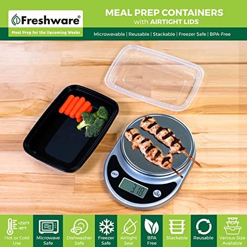 Freshware Meal Prep Containers [50 Pack] 1 Compartment Food Storage Containers with Lids, Bento Box, BPA Free, Stackable, Microwave/Dishwasher/Freezer Safe (16 oz) - Image 2