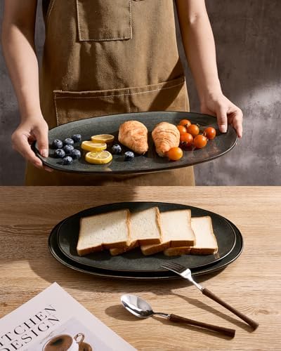 famiware Serving Platters Set of 3 Sizes - Oval, Deep Forest - Image 6