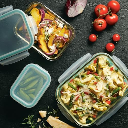 LOCK & LOCK Purely Better Glass Food Storage Container Set, 6 Piece, Clear - Image 3