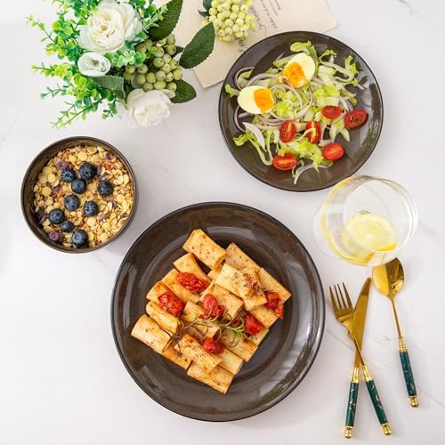 LeRatio Ceramic Dinnerware Sets for 8,24Pcs Porcelain Plates and Bowls Set - Image 5
