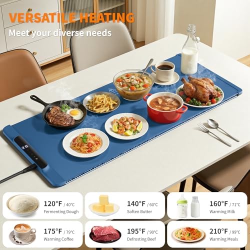 Warming Mat for Food with Heat Resistant Pad for Family Dinner, 35.8"x15.0" - Image 5