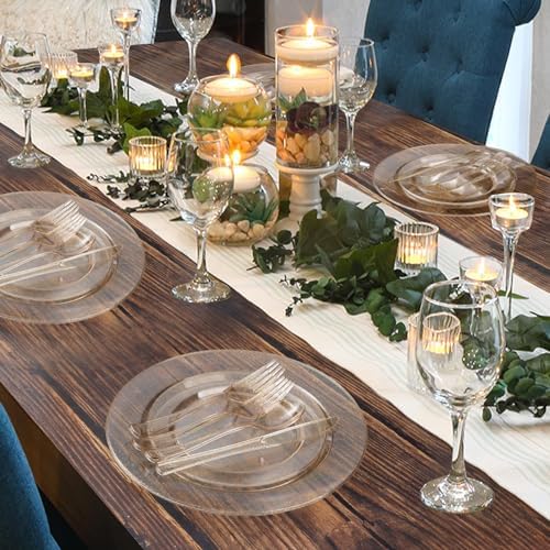 Goodluck 300 Piece Gold Glitter Disposable Plates for 50 Guests - Image 6