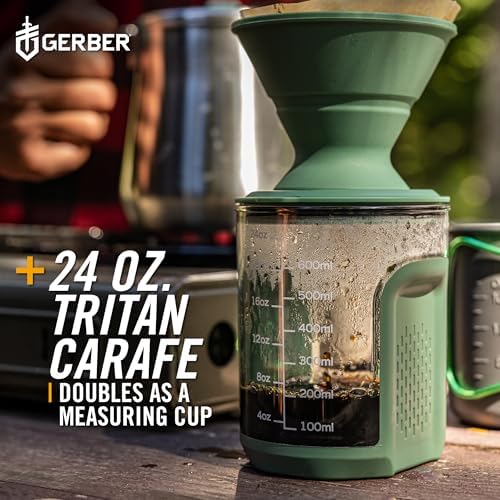 Gerber Gear ComplEAT Coffee Set - Packable Outdoor Camp Kettle & Pour Over Coffee Kit with 2 Qt Stainless Steel Kettle, 24 oz Tritan Carafe & Silicone Pour Over - Image 6