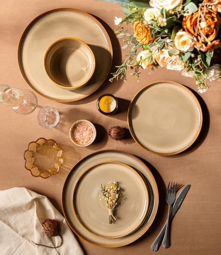 TheTerra Ceramic Dinnerware Set for 4, 12-Piece Plates and Bowls Set - Image 3