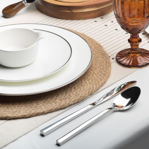 Alata Cube 20-Piece Forged Stainless Steel Mirror Flatware Set for 4 - Image 3
