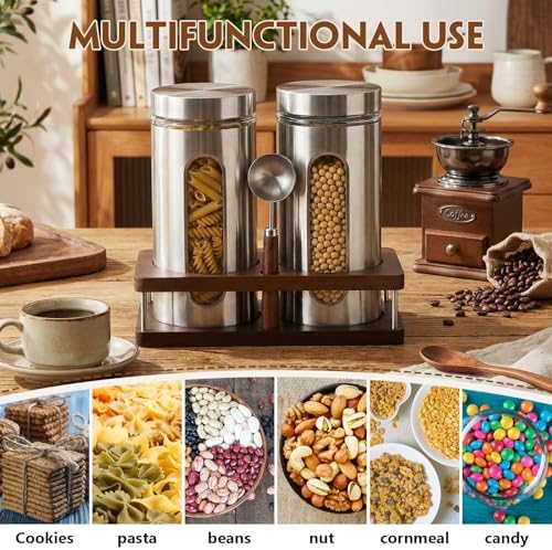 Suclain Stainless Steel Coffee Grounds Canisters Container with Shelf - Image 5