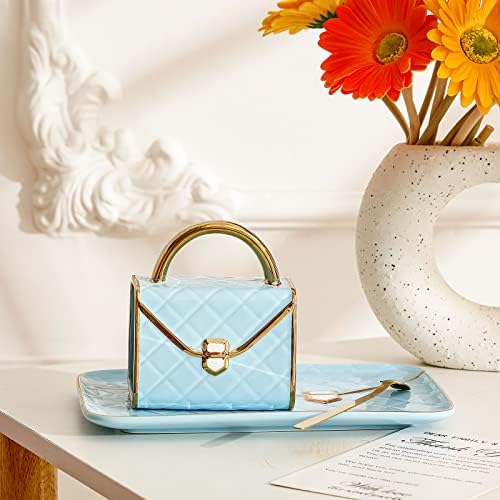 Zubebe 1 Set Coffee Mug Elegant Handbag Shaped Cup,Blue - Image 3