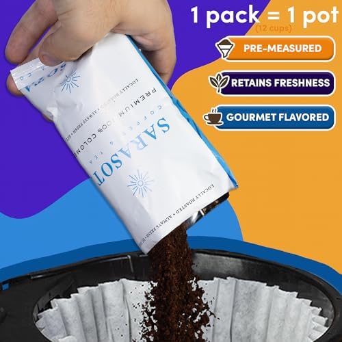 Coffee Packets Bulk 2 oz | Pre-Measured Ground Coffee Frac Packs | 12-Cup Drip Brewer Bags | Medium Roast, Colombian & Dark Roast Variety | 100 Count - Image 3