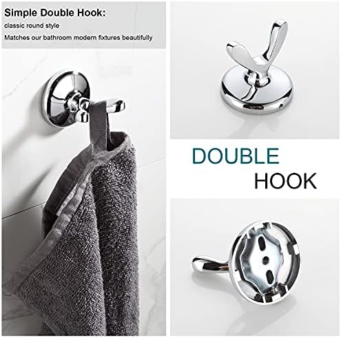 BGL Bathroom Hardware Set, Chrome Adjustable Expandable Towel Bar 4-Piece Bathroom Accessory Set Wall Mounted Robe Hook Toilet Paper Holder Towel Ring Towel Bar - Image 6
