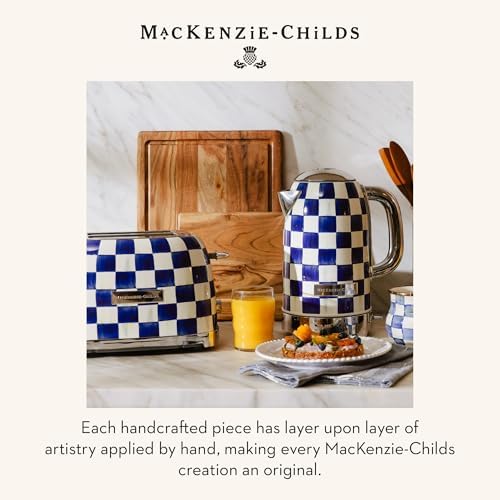 MACKENZIE-CHILDS Electric Kettle, 8 Cups, Blue-and-White Royal Check - Image 6