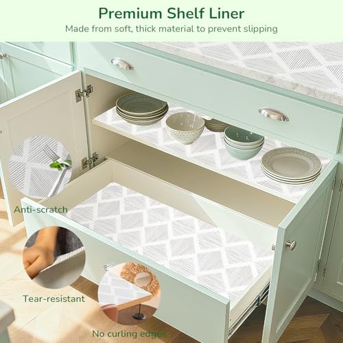 Shelf and Drawer Liner for Kitchen Cabinets Gray Non-Adhesive Non-Slip - Image 6