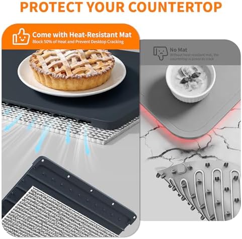 HOTEAGLE Food Warming Mat with Heat Resistant Pad for Family Dinner 26"x15" - Image 2