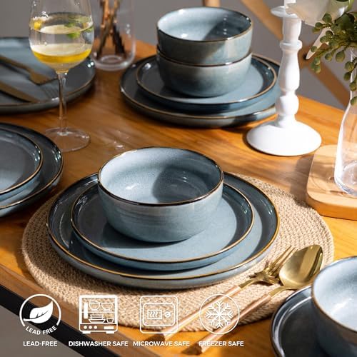 GBHOME Dinnerware Sets for 6, 18 Pieces Ceramic Plates and Bowls Set - Image 3