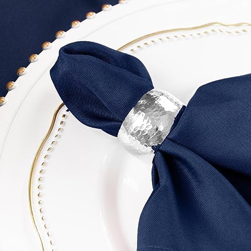 25 pcs 17-Inch Navy Blue Polyester Table Napkins Reusable Washable Wedding Party Dinner Linens Tableware Supplies - Image 4
