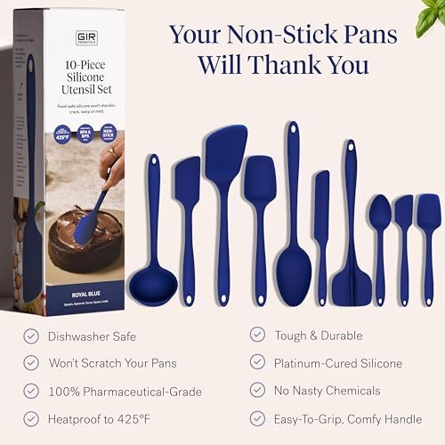 GIR: 10-Piece Silicone Essentials Kitchen Utensils Set – Royal Blue - Image 4