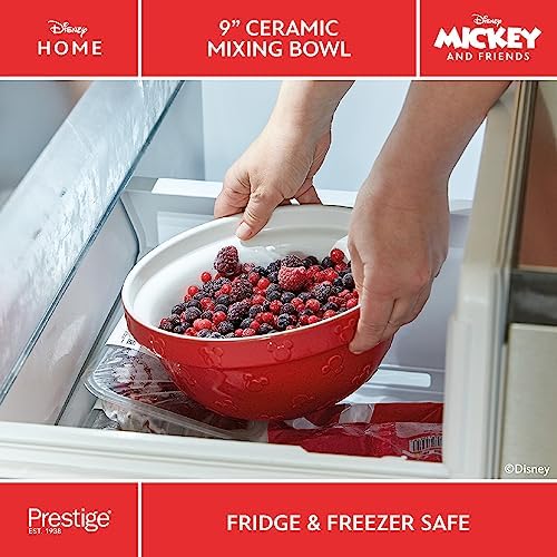 Prestige New Disney Bake with Mickey Mouse Ceramic Mixing Bowl - Red Mixing Bowls For Baking, 23cm x 12cm - Image 7