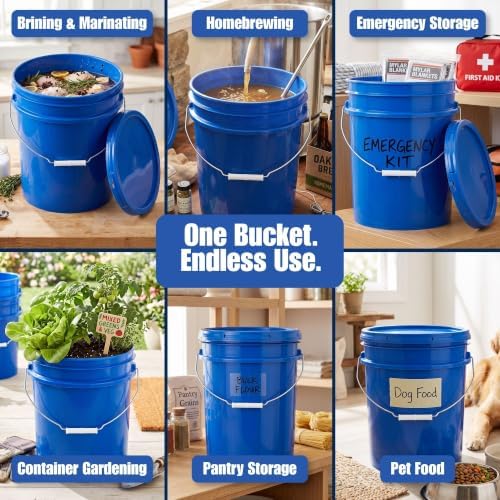 ePackageSupply 5 Gallon Bucket - Food Grade w/Lid BPA-Free, 60 Pack - Blue - Image 3
