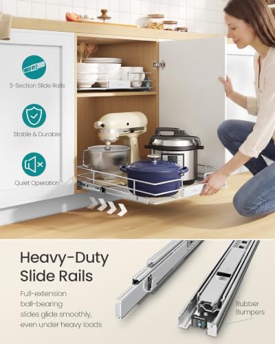 SONGMICS Pull Out Cabinet Organizer 20.5 W x 21.3" D, Easy Pull-Out - Image 5