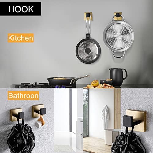 5 Pieces Bathroom Hardware Accessories Set Black and Gold Towel Bar Set,Wall Mounted Stainless Steel,23.6 Inch - Image 5