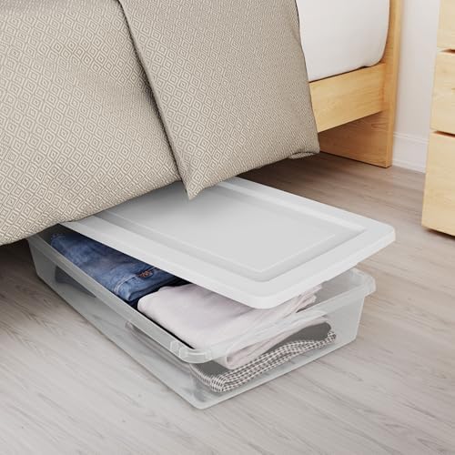 Sterilite 24-Pack 41 Quart Storage Box, Stackable Clear Plastic Bins with Snap-On Lids - Heavy-Duty Organizing Containers for Closet, Bathroom, and Office - Image 5