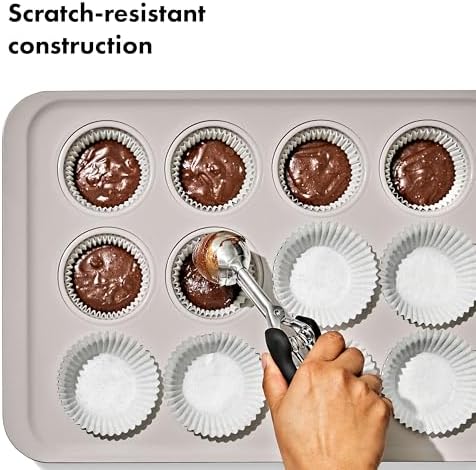 OXO Good Grips Non-Stick Pro Ceramic Coated Metal Bakeware, 12-Cup Muffin - Image 3