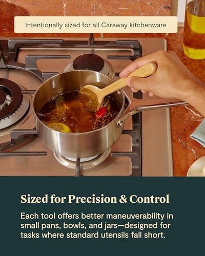 Caraway 4-Piece Mini Wooden Kitchen Utensils Set for Cooking - Image 6