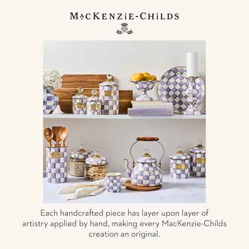MACKENZIE-CHILDS Enamel Mug, 16 Ounces, Purple-and-White Violet Check - Image 6