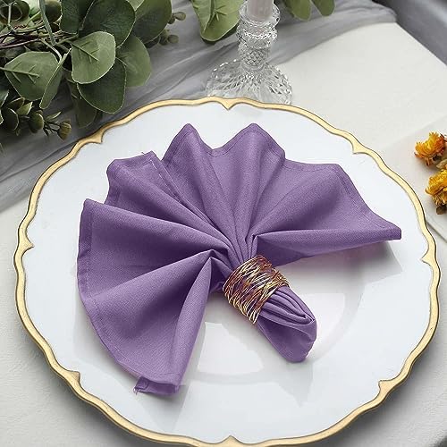 Balsa Circle 100 pcs 17-Inch Violet Amethyst Polyester Luncheon Napkins - for Wedding Party Reception Events Restaurant Kitchen Home by BalsaCircle