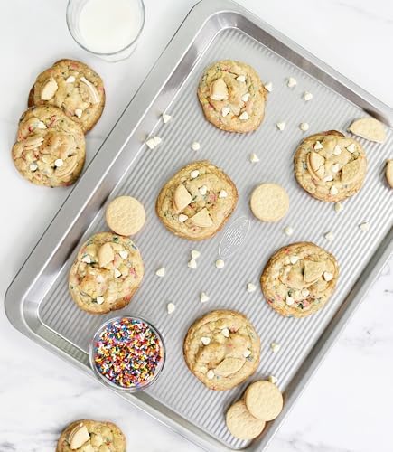 USA Pan Bakeware Aluminzed Steel 5-Piece Set Half, Cookie Sheet, Loaf, Square, Round Cake Pan - Image 5