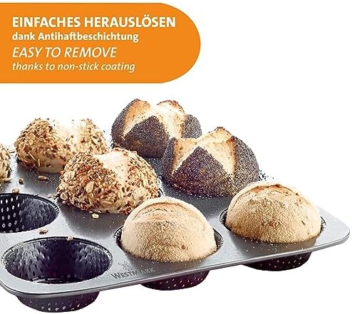 Westmark Miniroll 9 Seater Non-Stick Perforated Mould, Black, 0.9 kg - Image 5