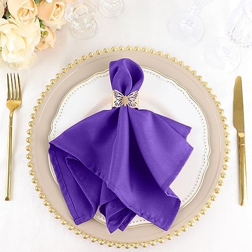 Balsa Circle 100 pcs 17-Inch Purple Polyester Luncheon Napkins - for Wedding Party Reception Events Restaurant Kitchen Home - Image 5
