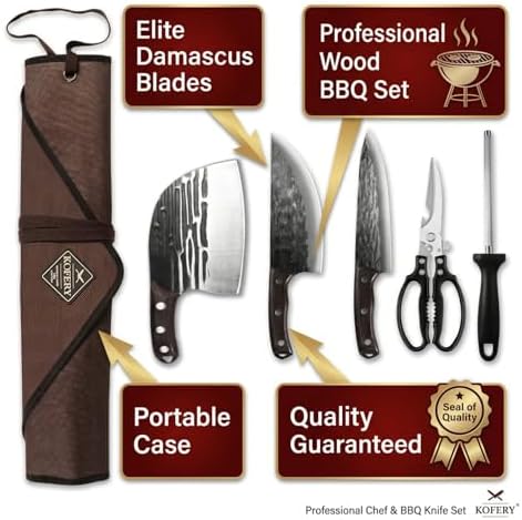 KOFERY Damascus Butcher Knife Set for Pit Master & Brisket Carving - Image 2