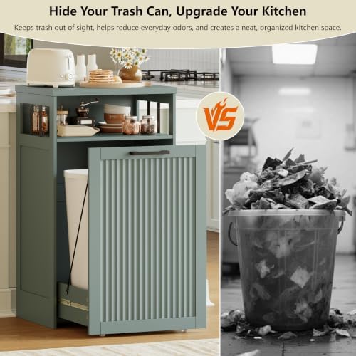 13 gallon Pull Out Trash Can Cabinet for Kitchen- Hidden Garbage Storage - Image 3